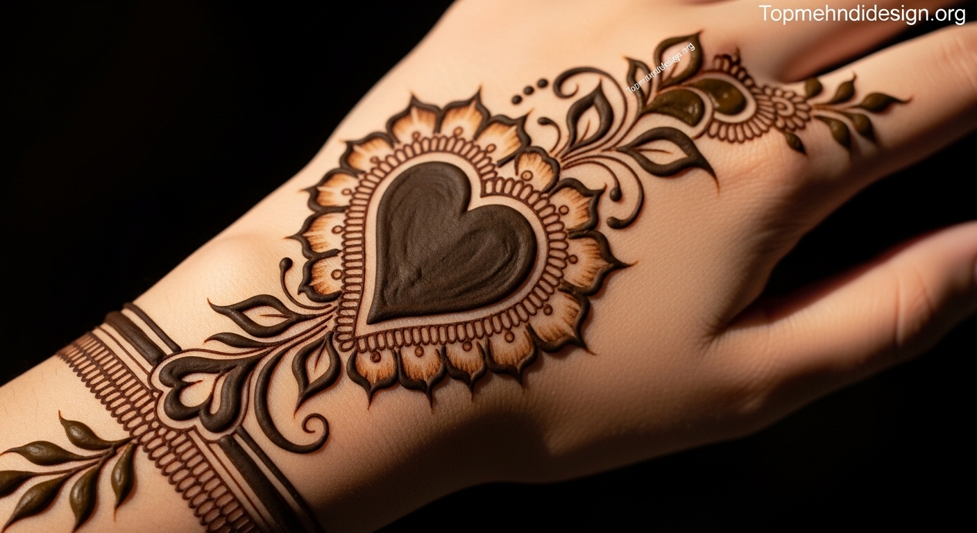 Heart Mehndi Design Simple 2026