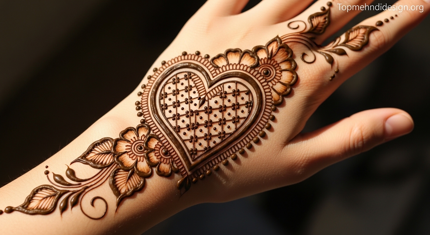 Heart Mehndi Design Simple 2026