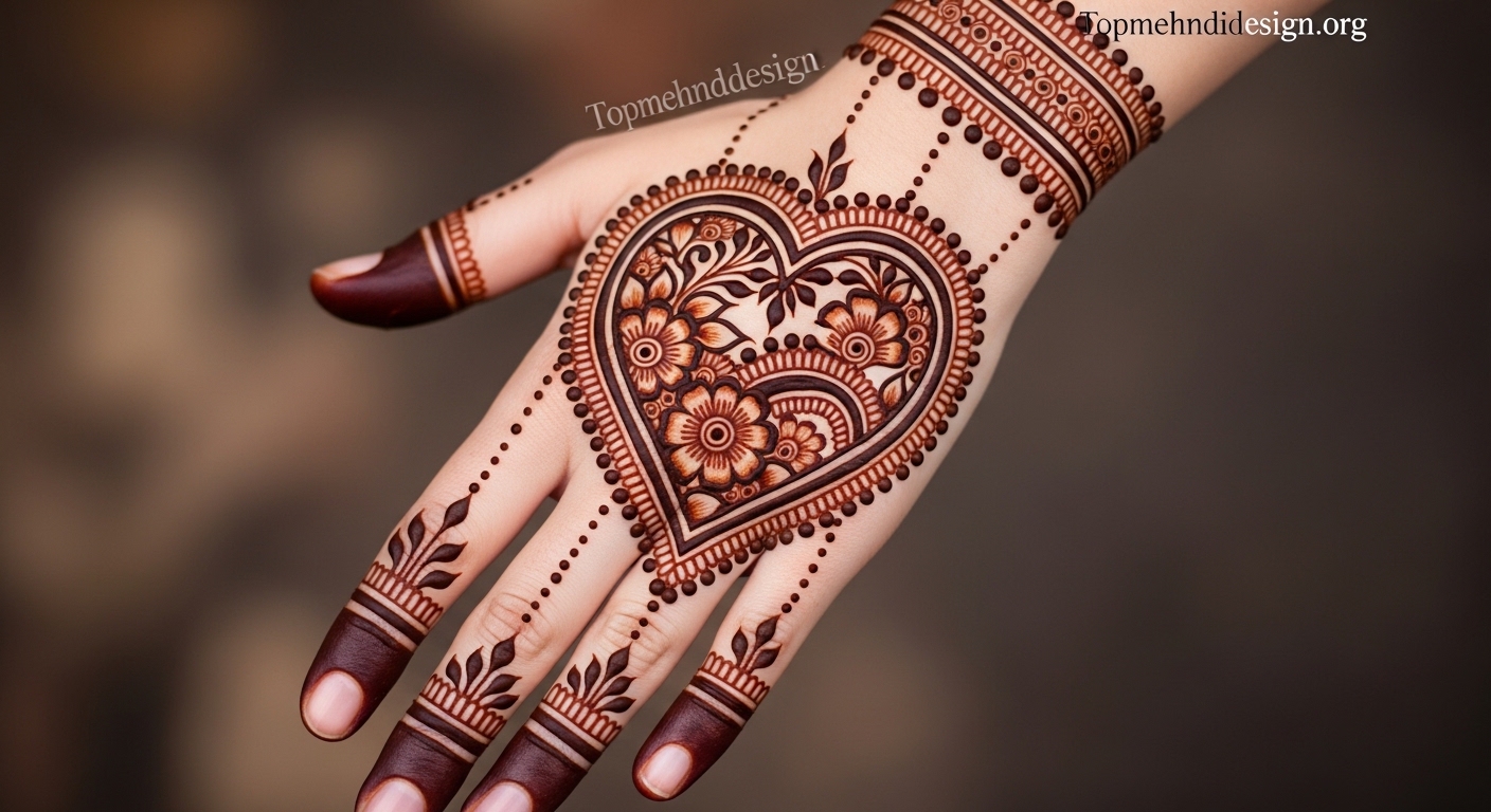 Heart Mehndi Design Simple 2026
