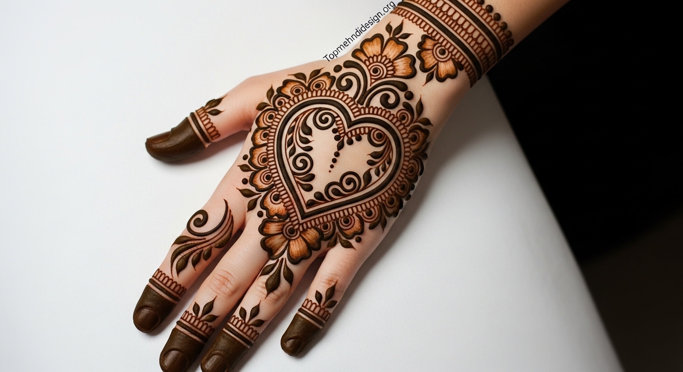 Heart Mehndi Design Simple 2026