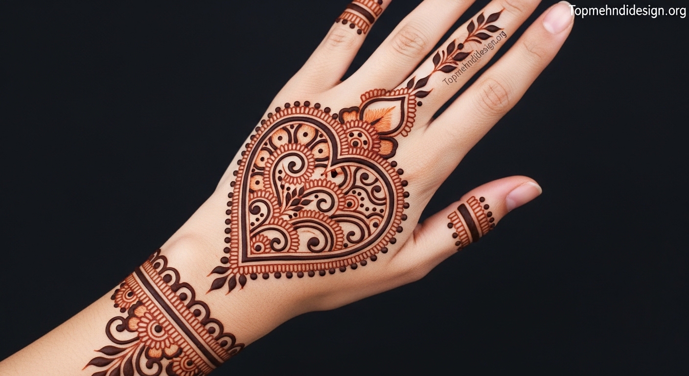 Heart Mehndi Design Simple 2026