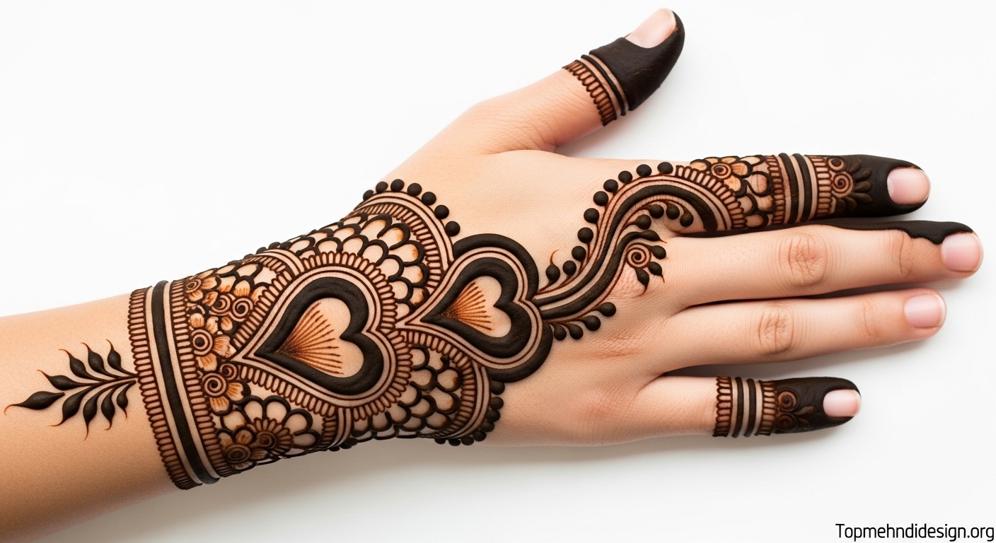 Heart Mehndi Design Simple 2026