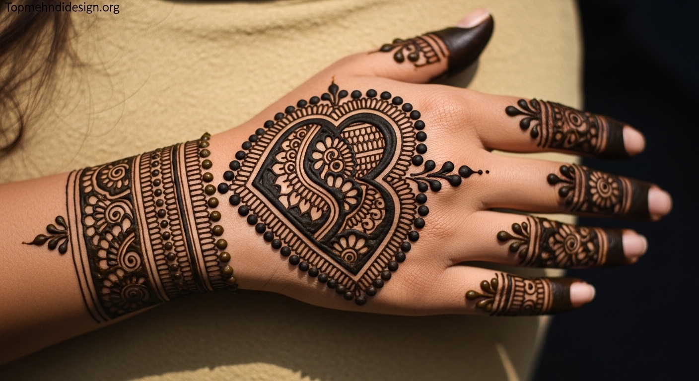 Heart Mehndi Design Simple 2026