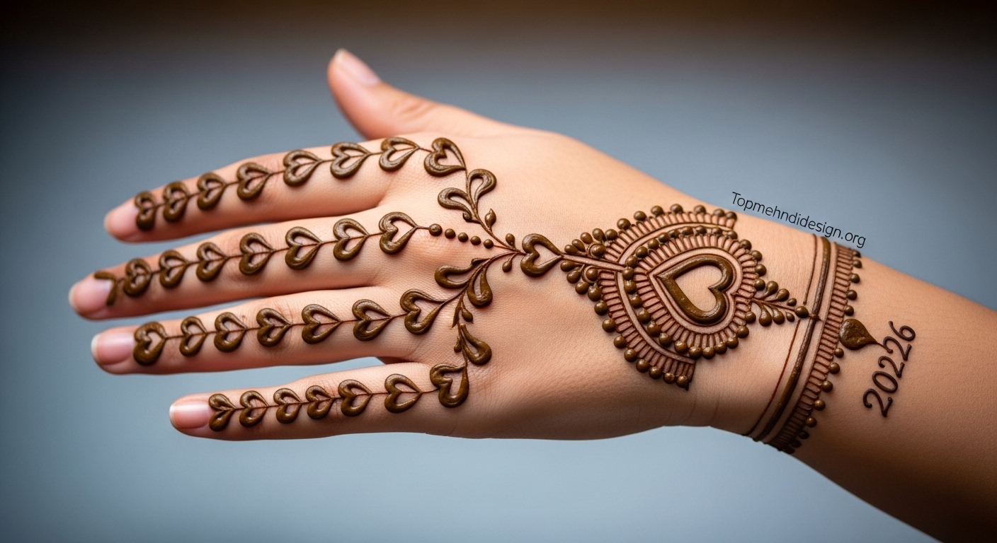 Heart Mehndi Design Simple 2026