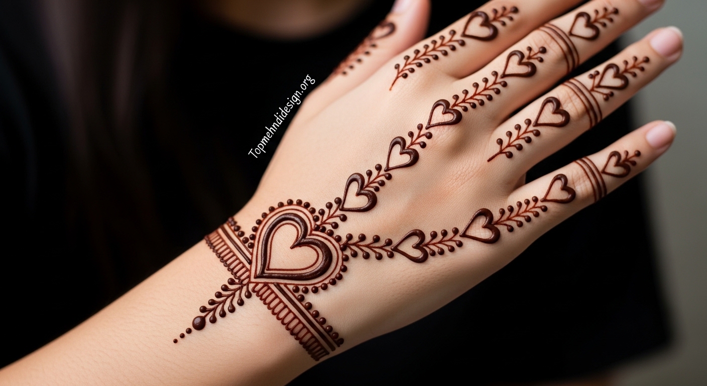 Heart Mehndi Design Simple 2026