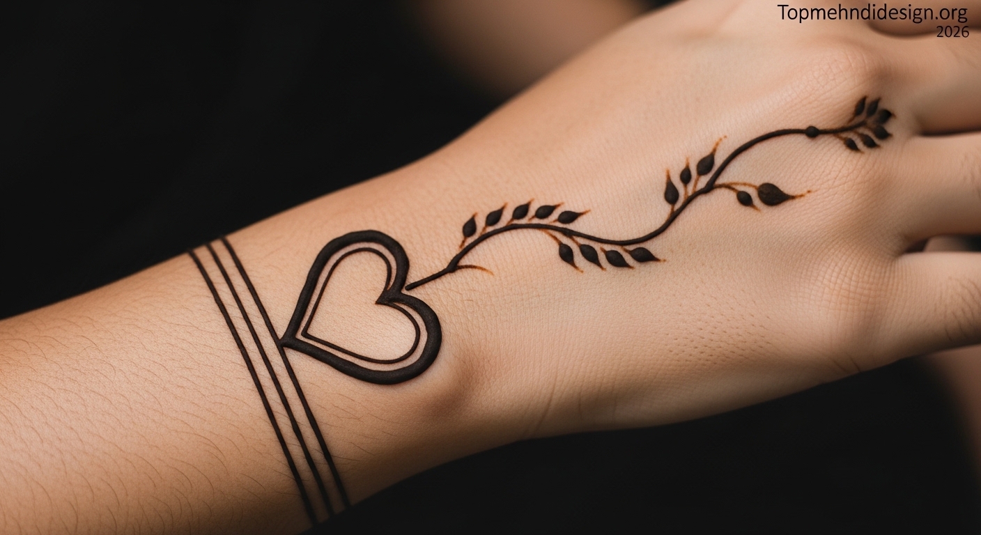 Heart Mehndi Design Simple 2026