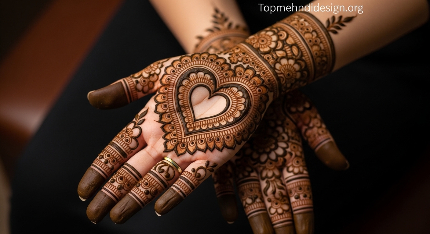 Heart Mehndi Design Simple 2026