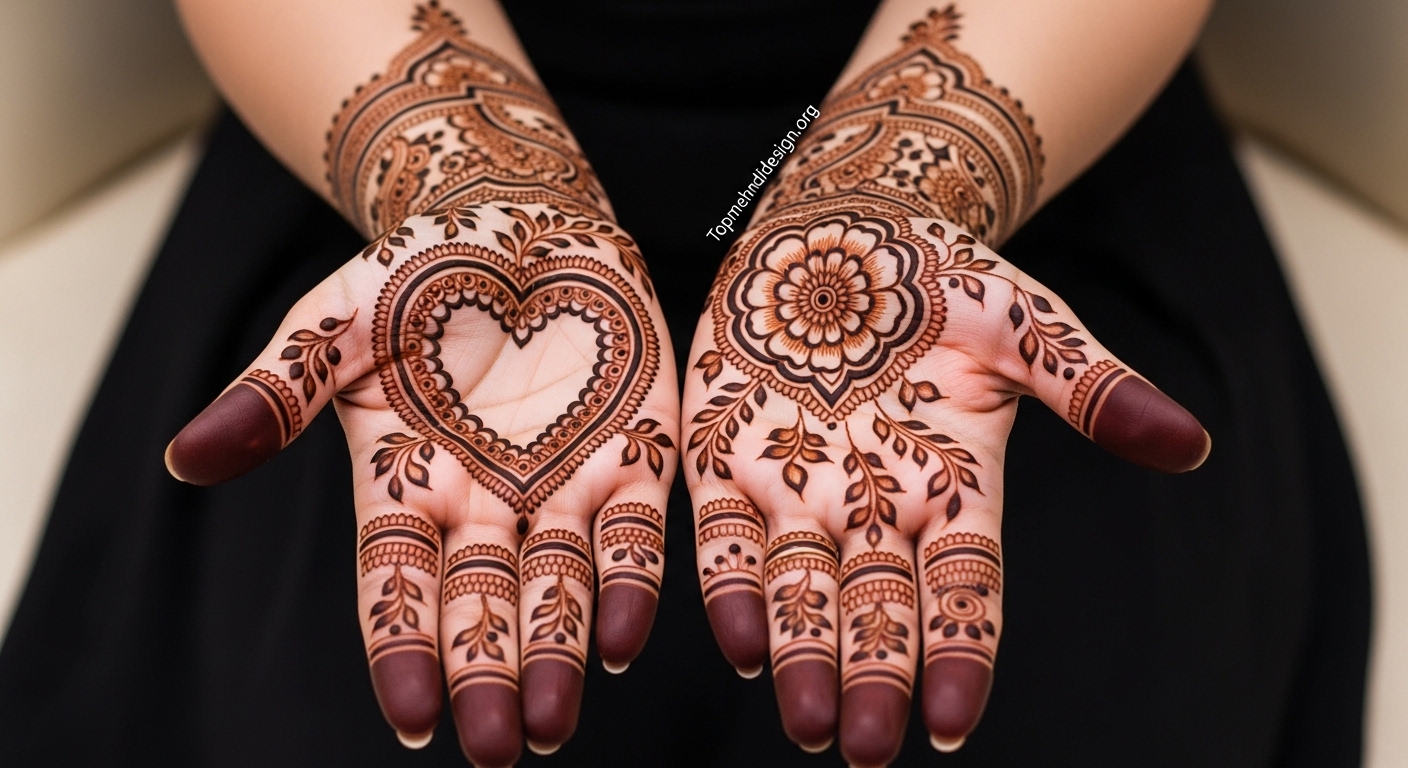Heart Mehndi Design Simple 2026