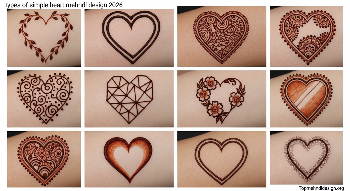 Heart Mehndi Design Simple 2026