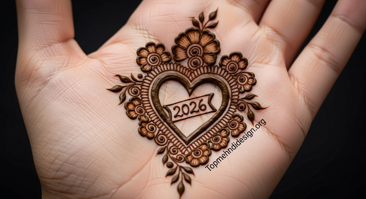 Heart Mehndi Design Simple 2026