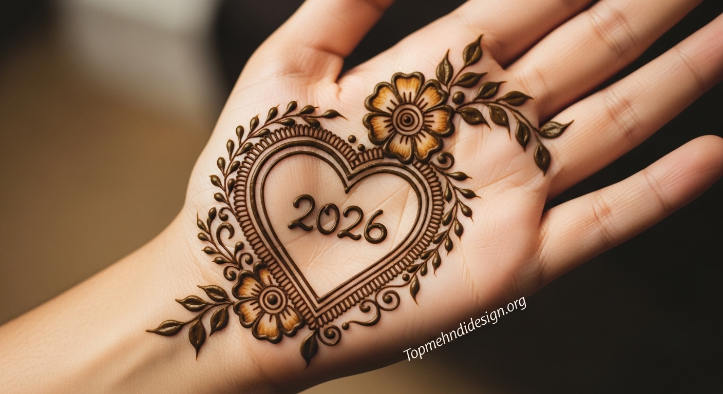 Heart Mehndi Design Simple 2026