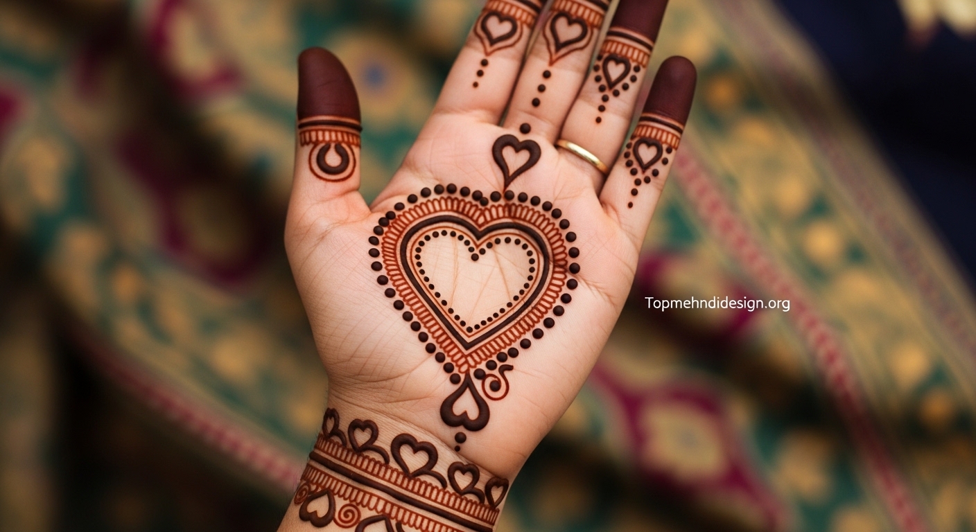 Heart Mehndi Design Simple 2026