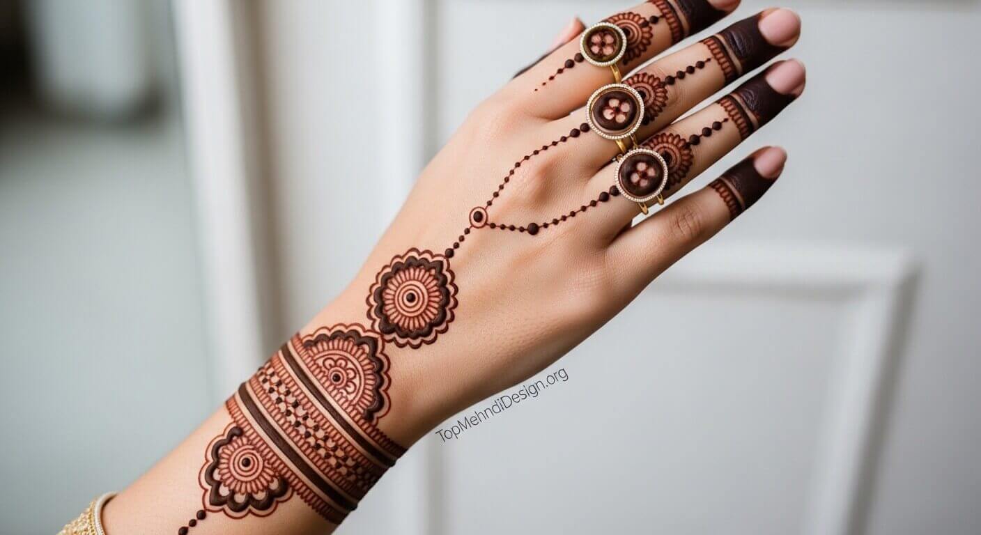 Karwa Chauth mehndi design back hand 2026