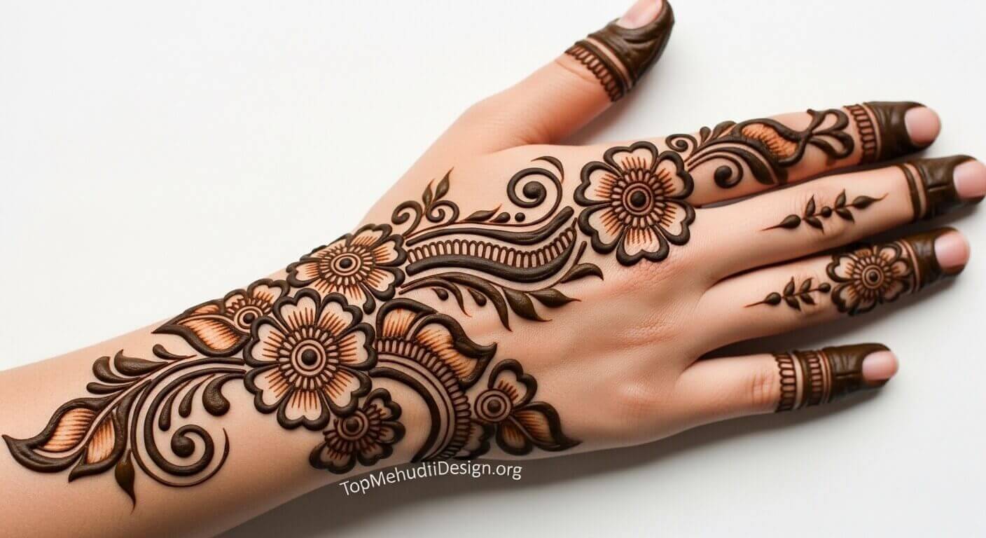 Karwa Chauth mehndi design back hand 2026
