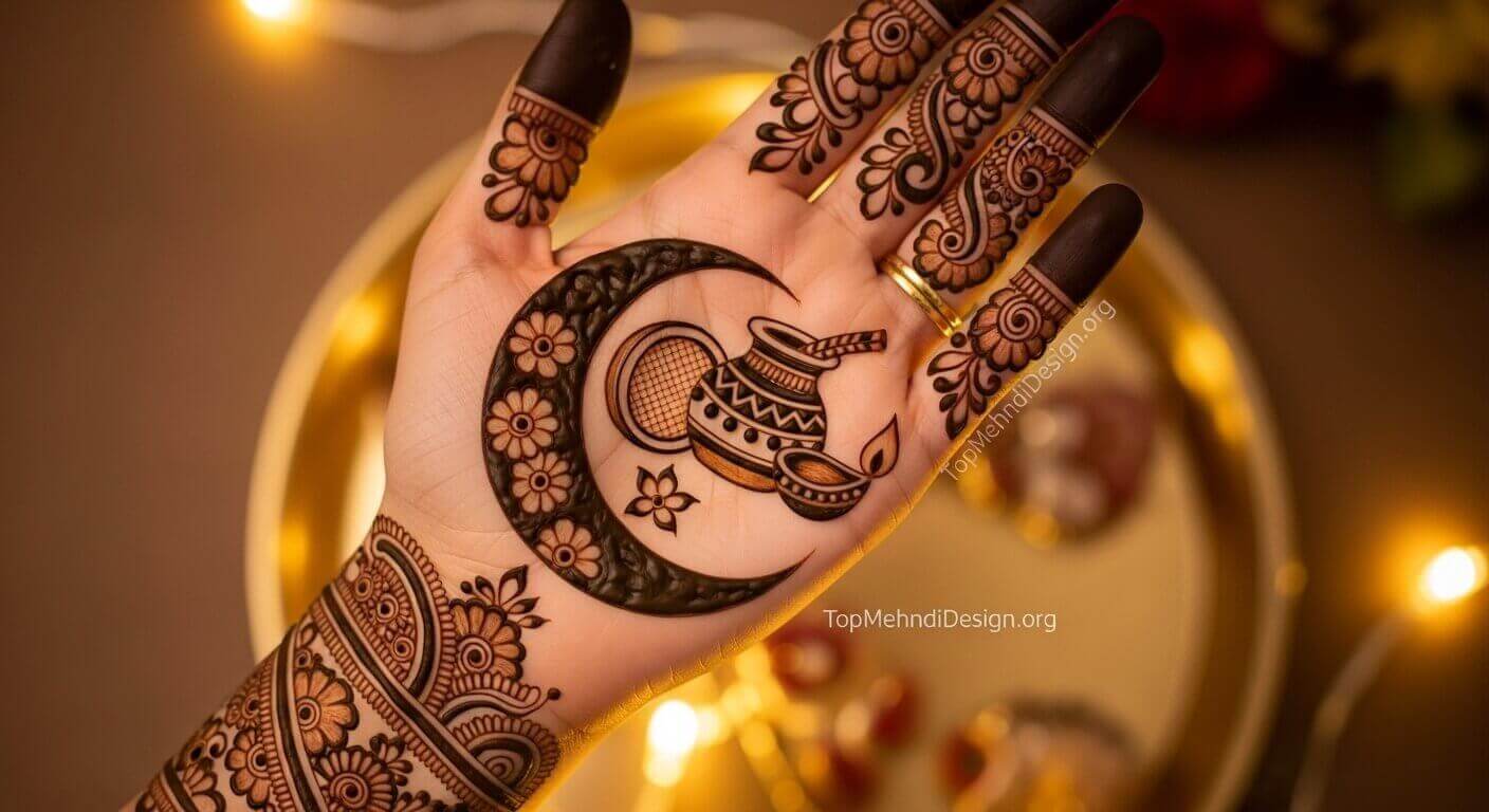 Karwa Chauth mehndi design back hand 2026