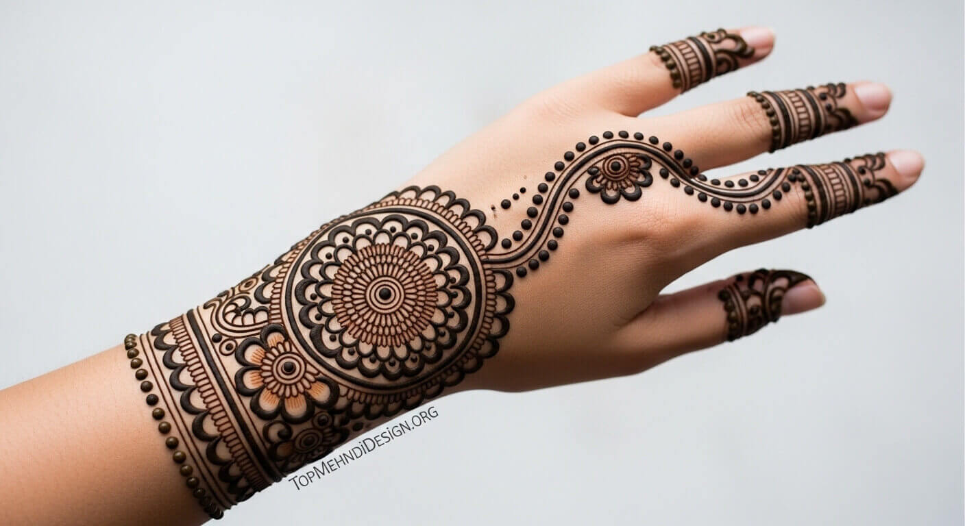 Karwa Chauth mehndi design back hand 2026
