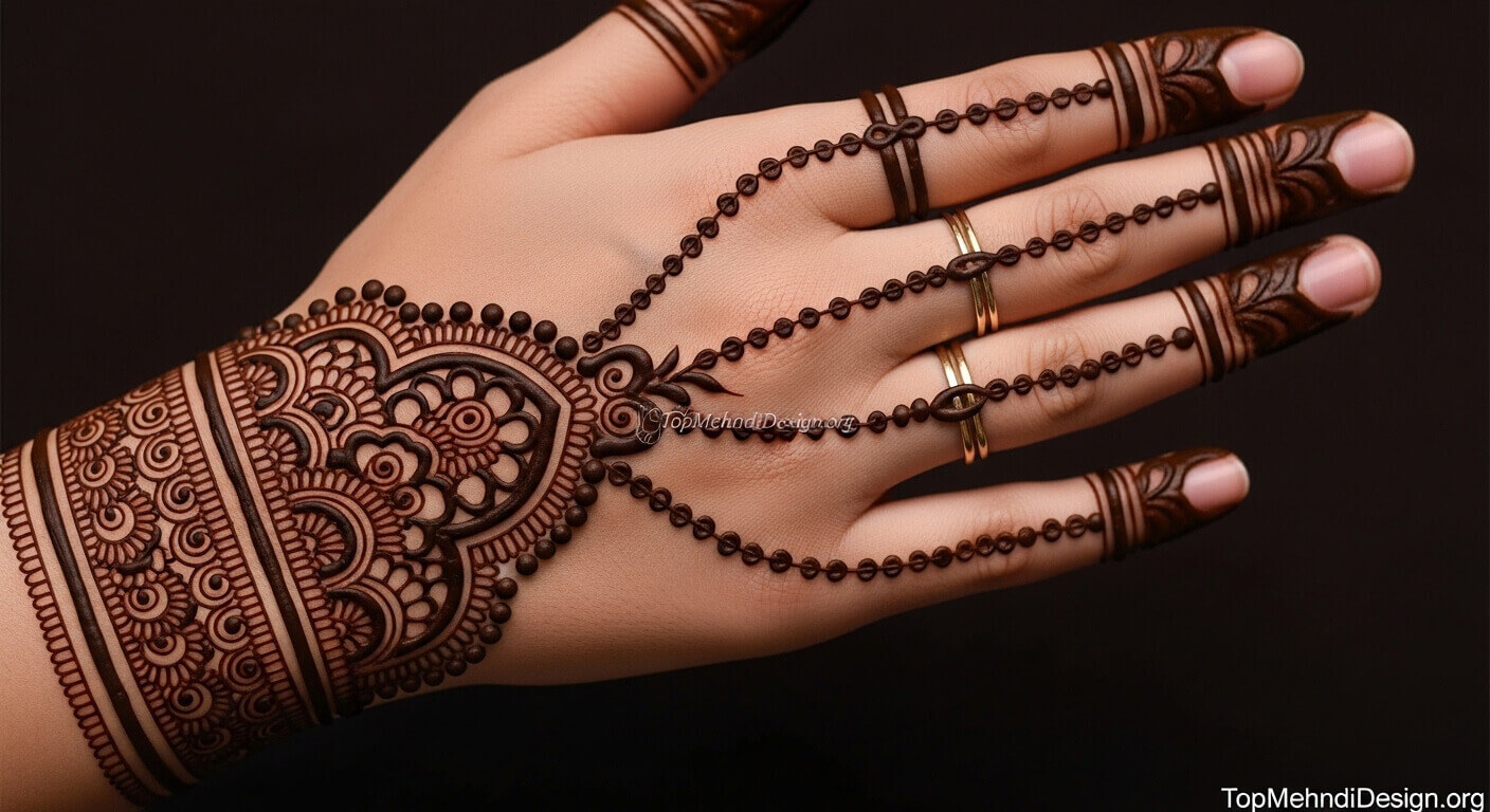 Karwa Chauth mehndi design back hand 2026
