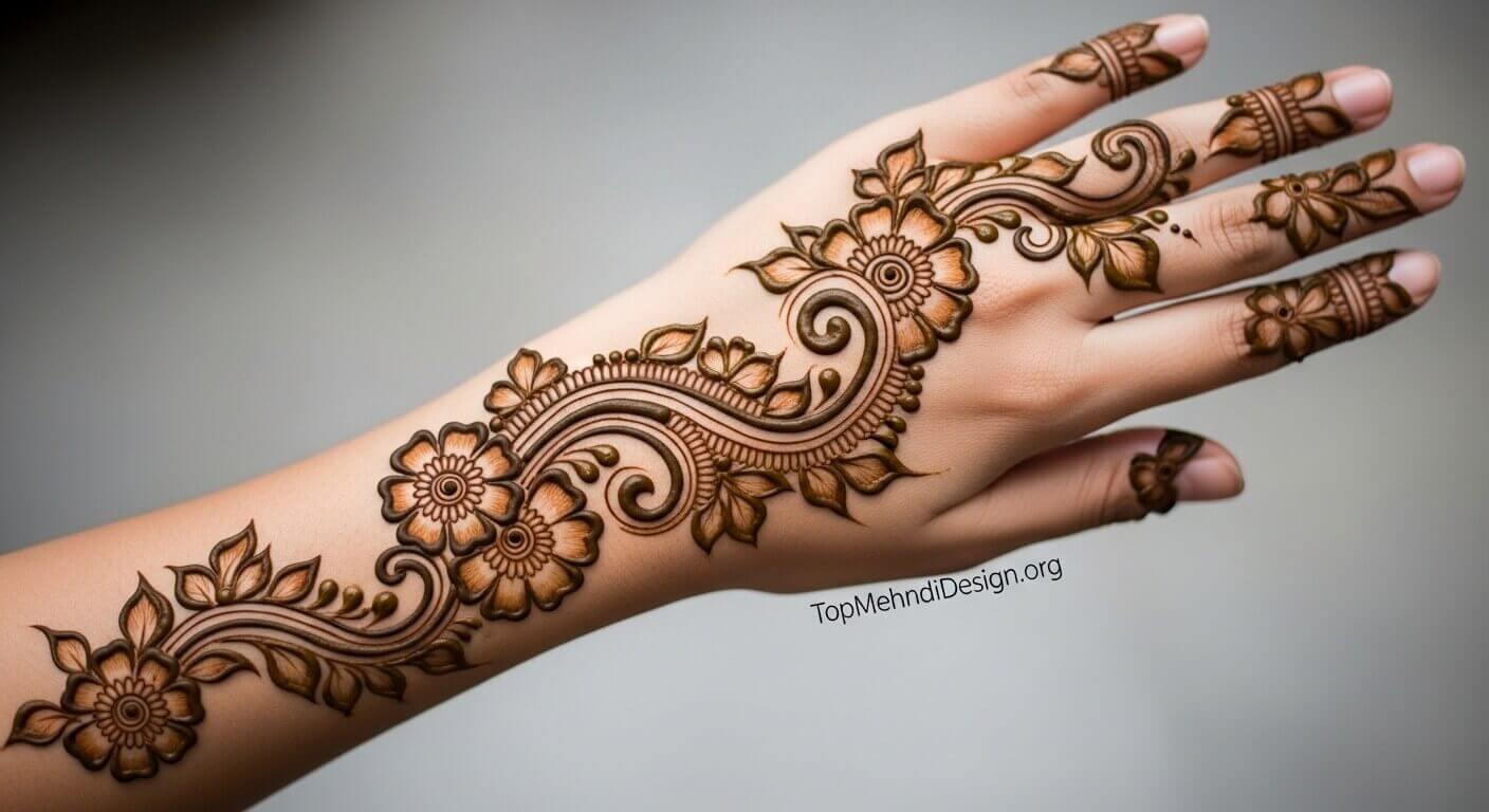 Karwa Chauth mehndi design back hand 2026
