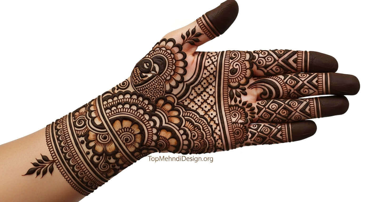 Karwa Chauth mehndi design back hand 2026