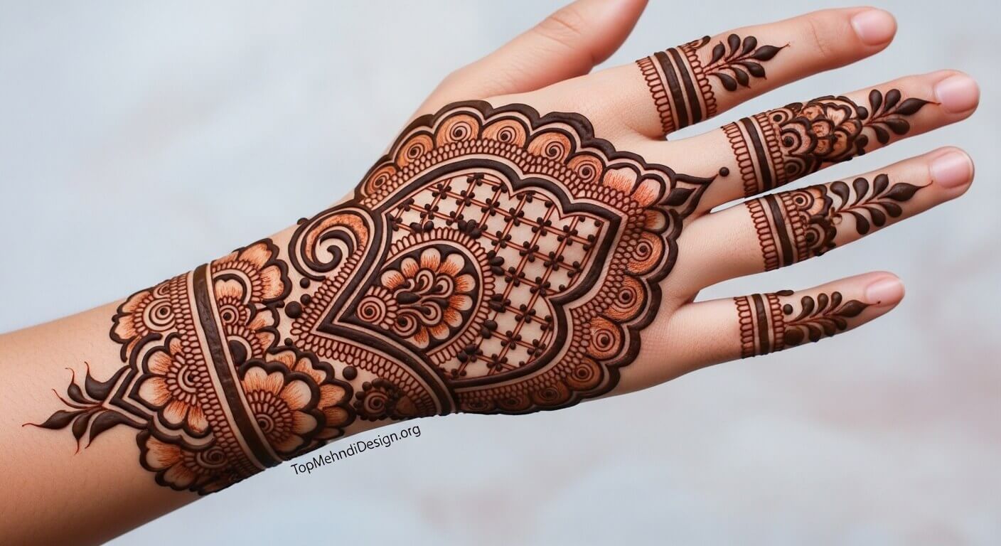 Karwa Chauth mehndi design back hand 2026