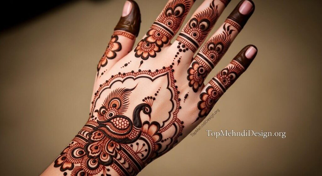 Karwa Chauth mehndi design back hand 2026
