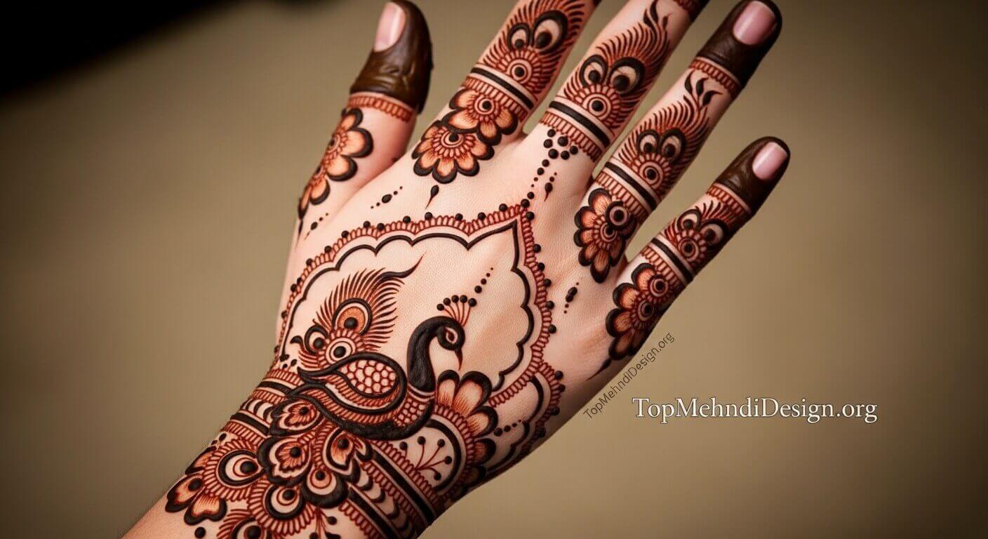 Karwa Chauth mehndi design back hand 2026