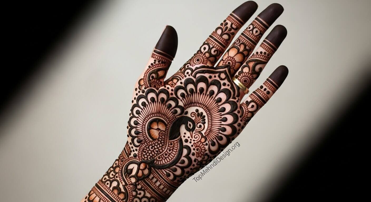 Karwa Chauth mehndi design back hand 2026
