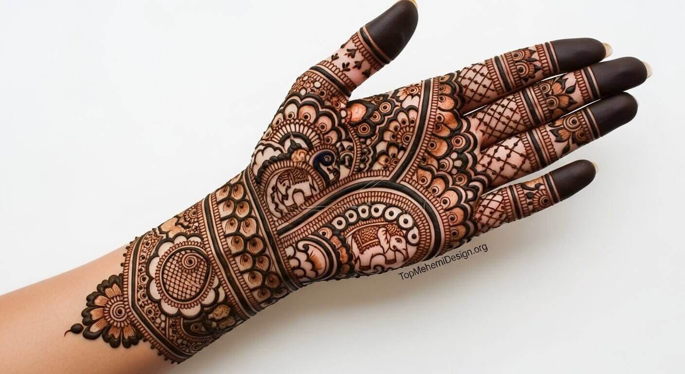 Karwa Chauth mehndi design back hand 2026