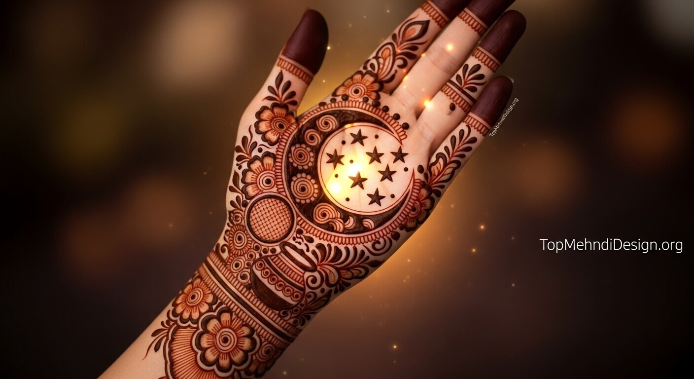 Beautiful Karwa Chauth Mehndi Design 2026