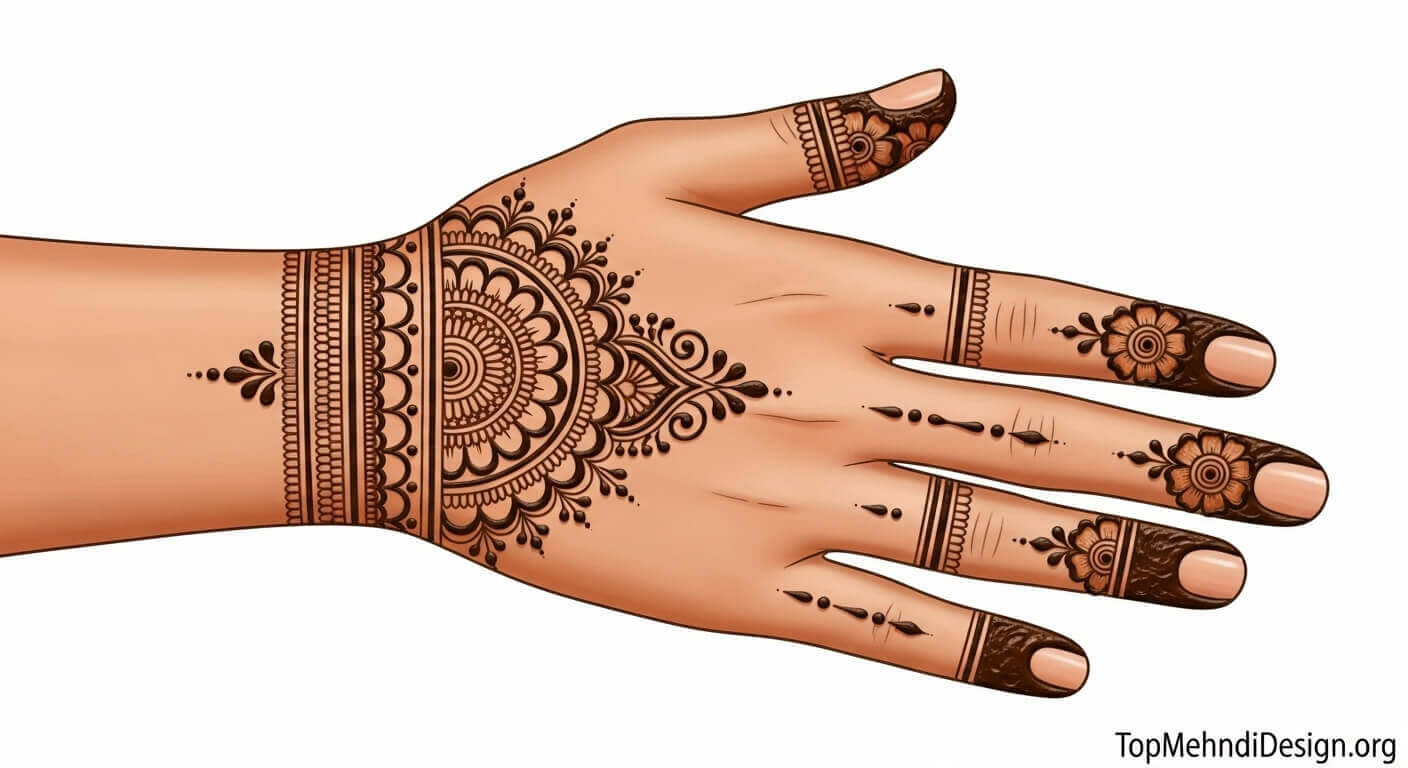 Khafif Mehndi Design Front Hand 2026