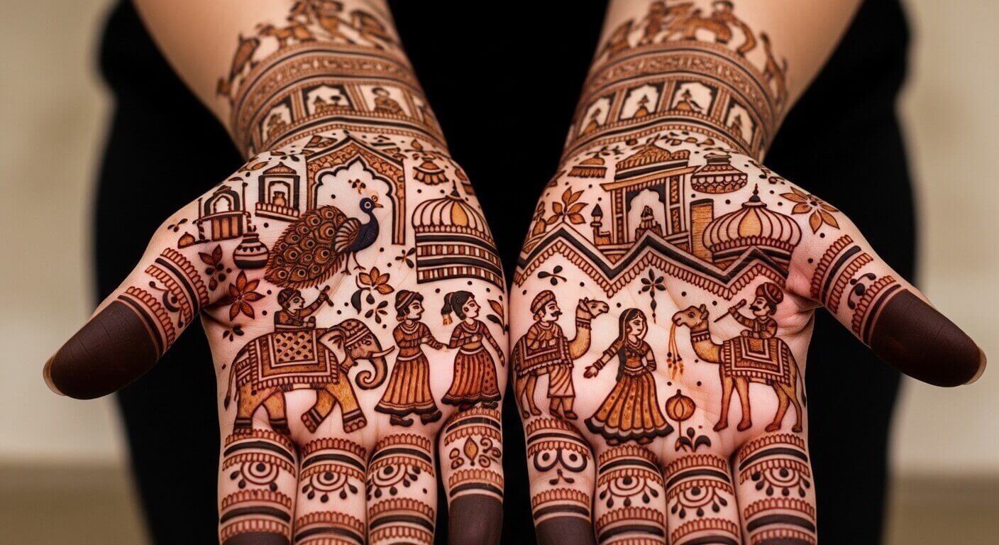 Karwa Chauth mehndi design for hands 2026