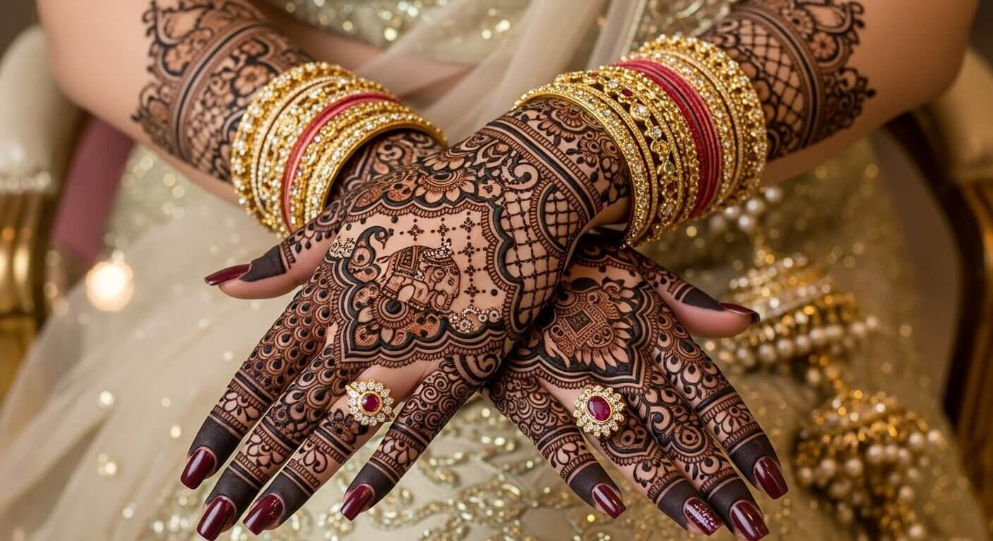Karwa Chauth mehndi design for hands 2026