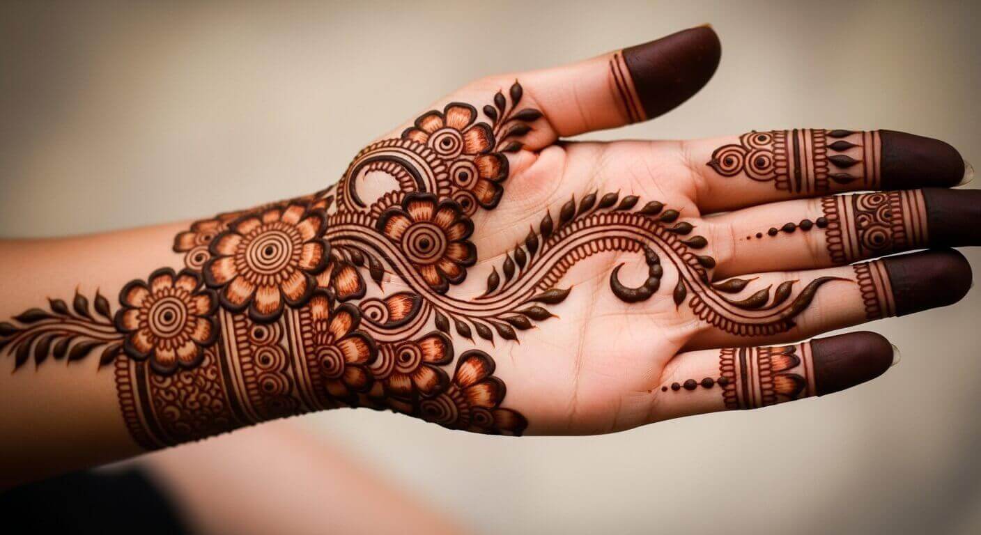 Karwa Chauth mehndi design for hands 2026
