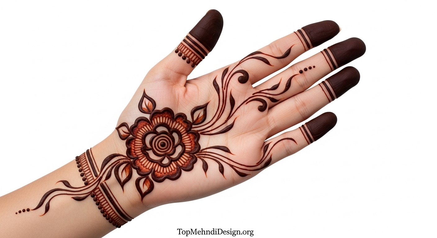 Simple Arabic Mehndi Design Front Hand 2026