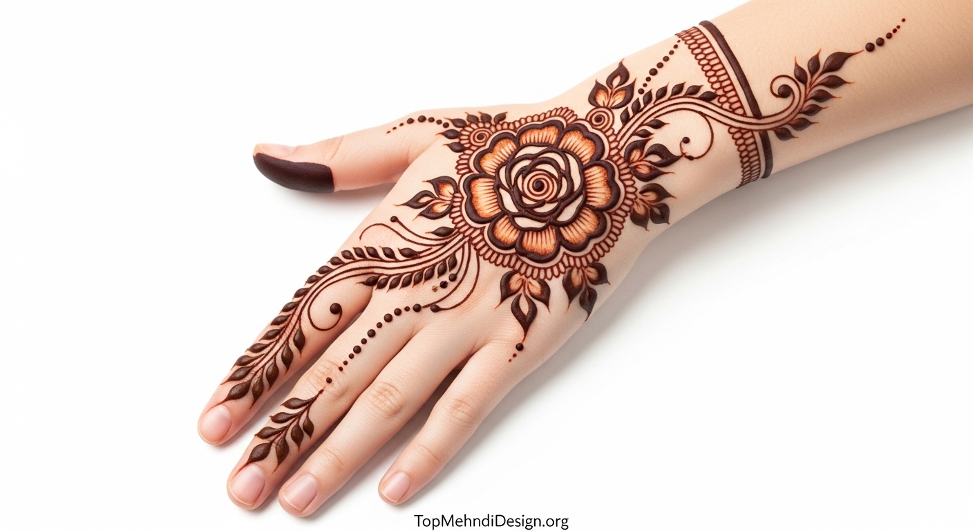 Simple Arabic Mehndi Design Front Hand 2026