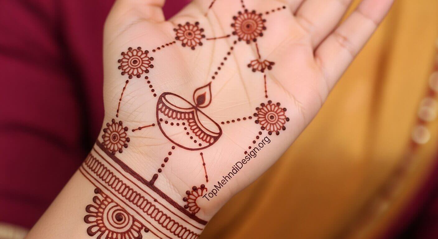 Simple Diwali Mehndi Design 2026