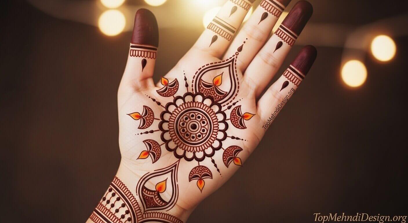 Simple Diwali Mehndi Design 2026