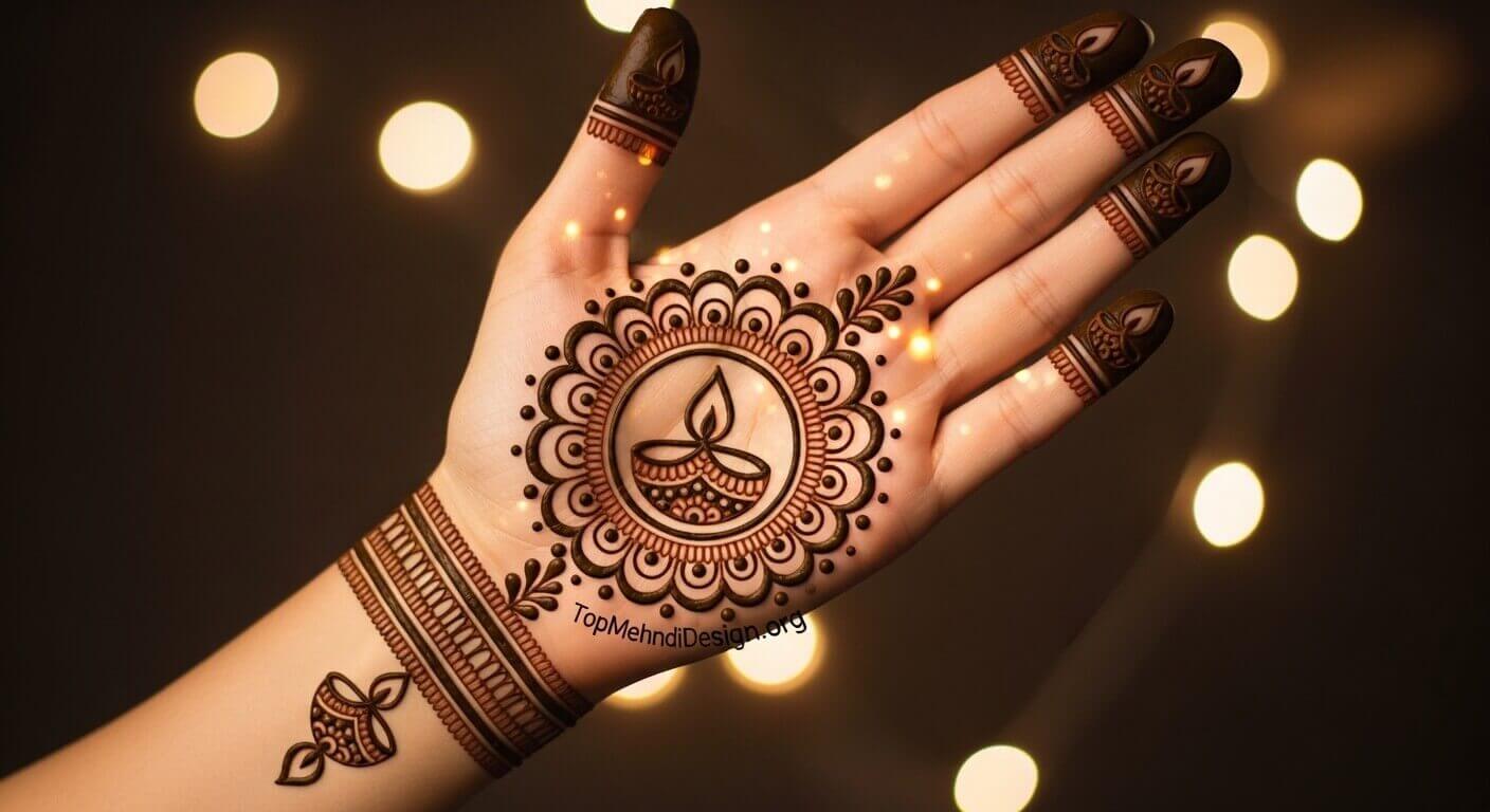 Simple Diwali Mehndi Design 2026