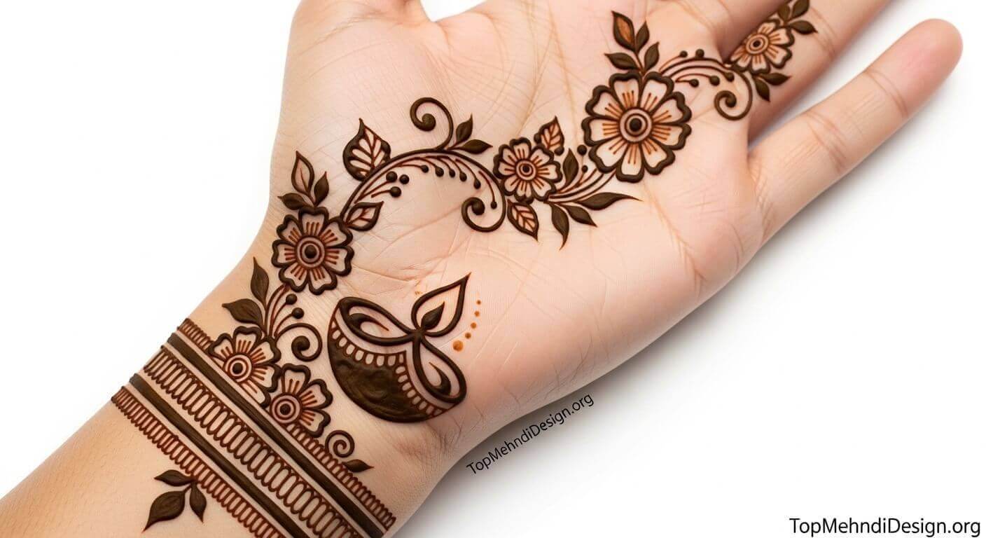 Simple Diwali Mehndi Design 2026