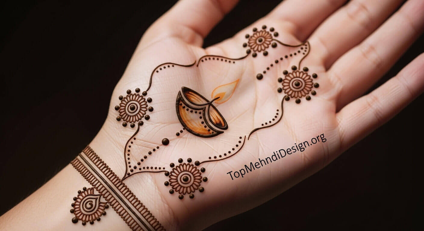 Simple Diwali Mehndi Design 2026