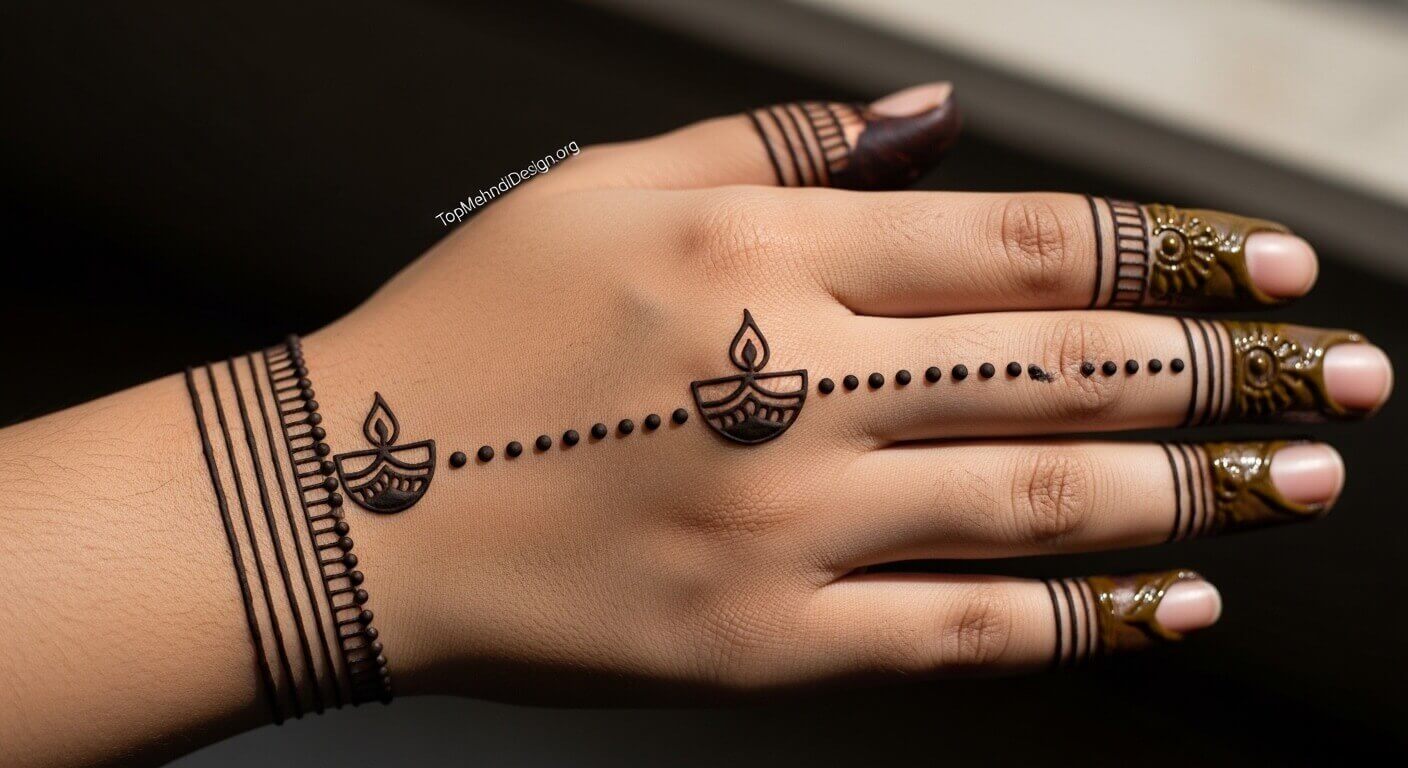 Simple Diwali Mehndi Design 2026