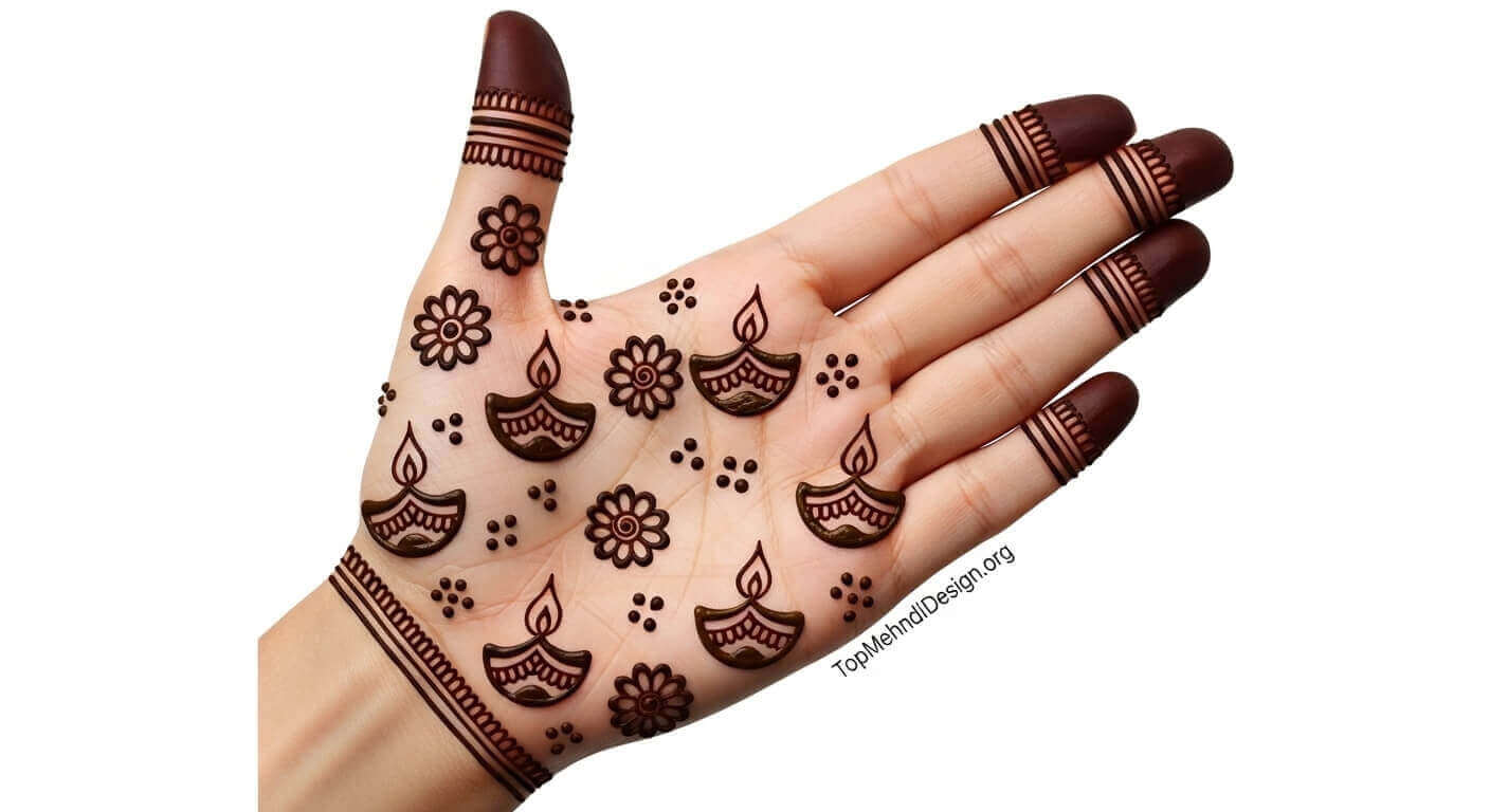 Simple Diwali Mehndi Design 2026