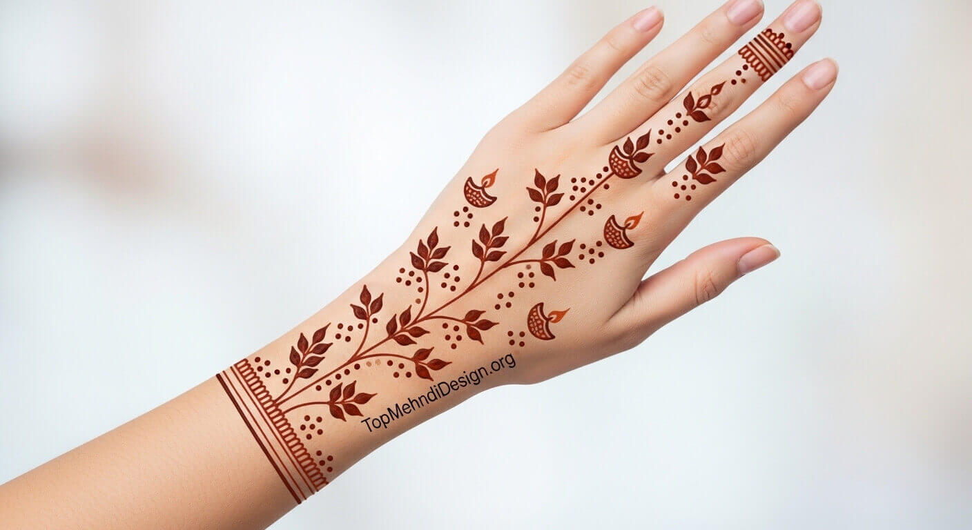 Simple Diwali Mehndi Design 2026