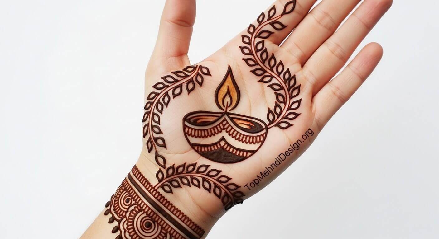Simple Diwali Mehndi Design 2026
