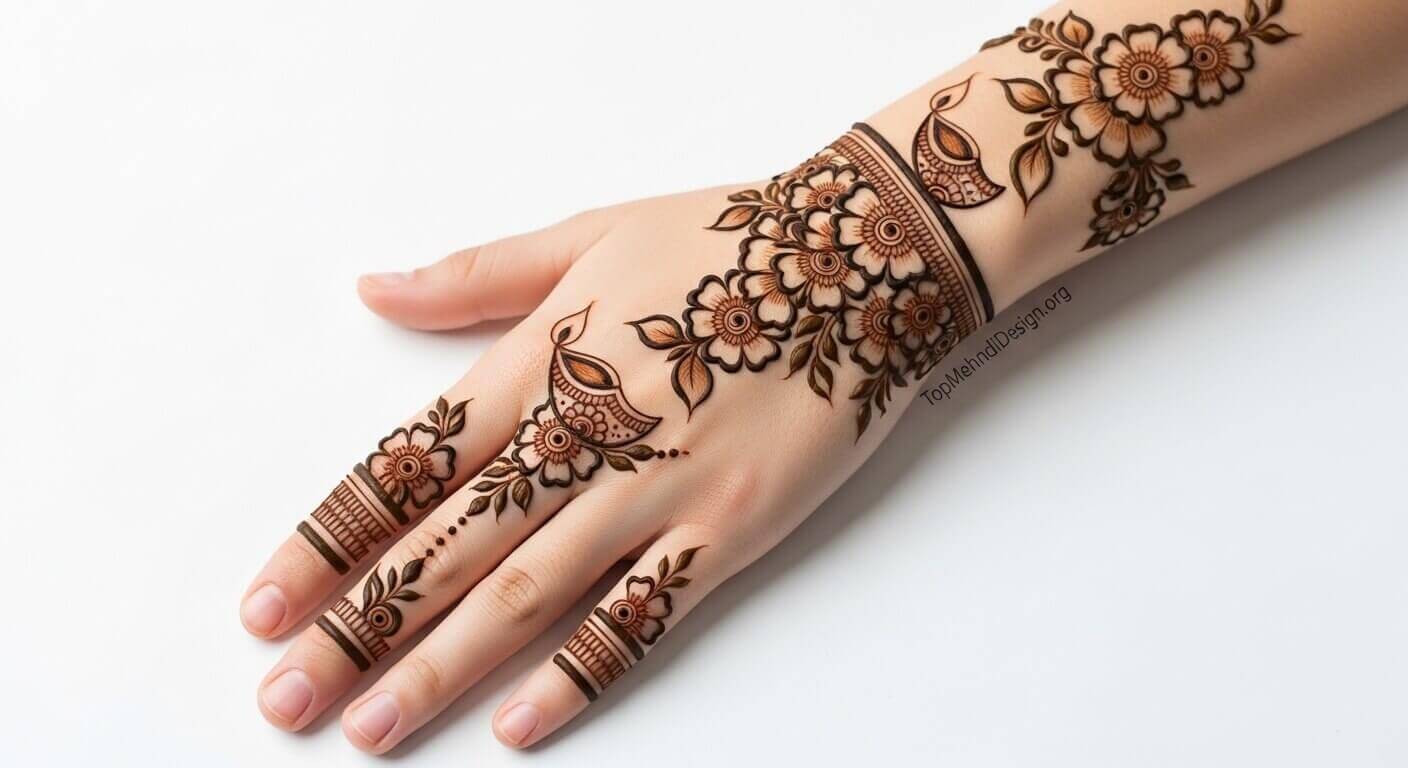 Simple Diwali Mehndi Design 2026