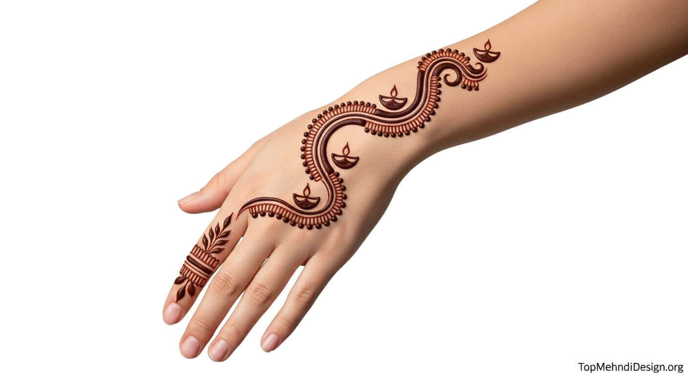 Simple Diwali Mehndi Design Back Hand 2026