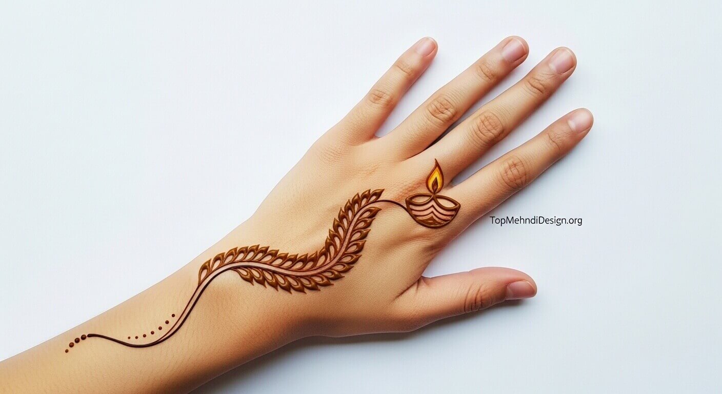 Simple Diwali Mehndi Design Back Hand 2026