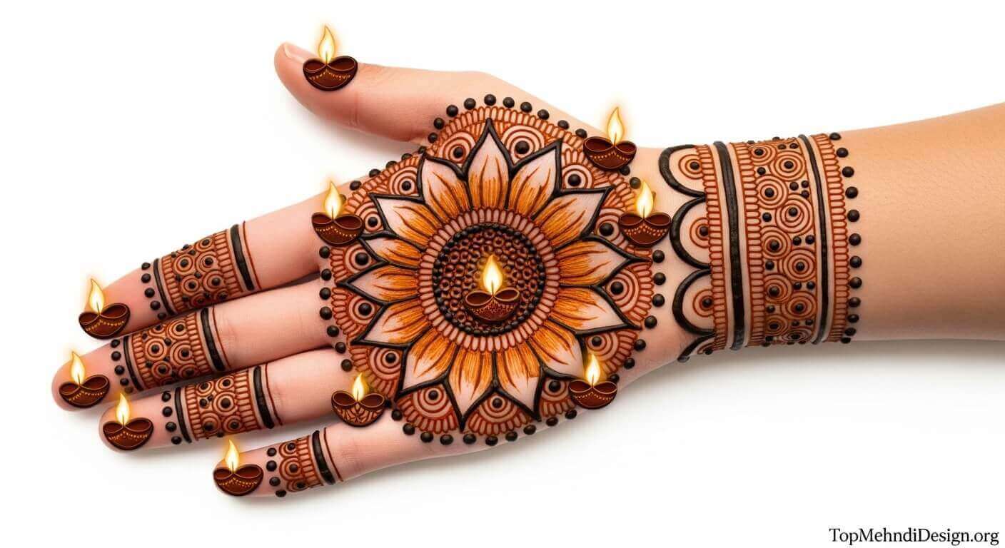 Simple Diwali Mehndi Design Back Hand 2026