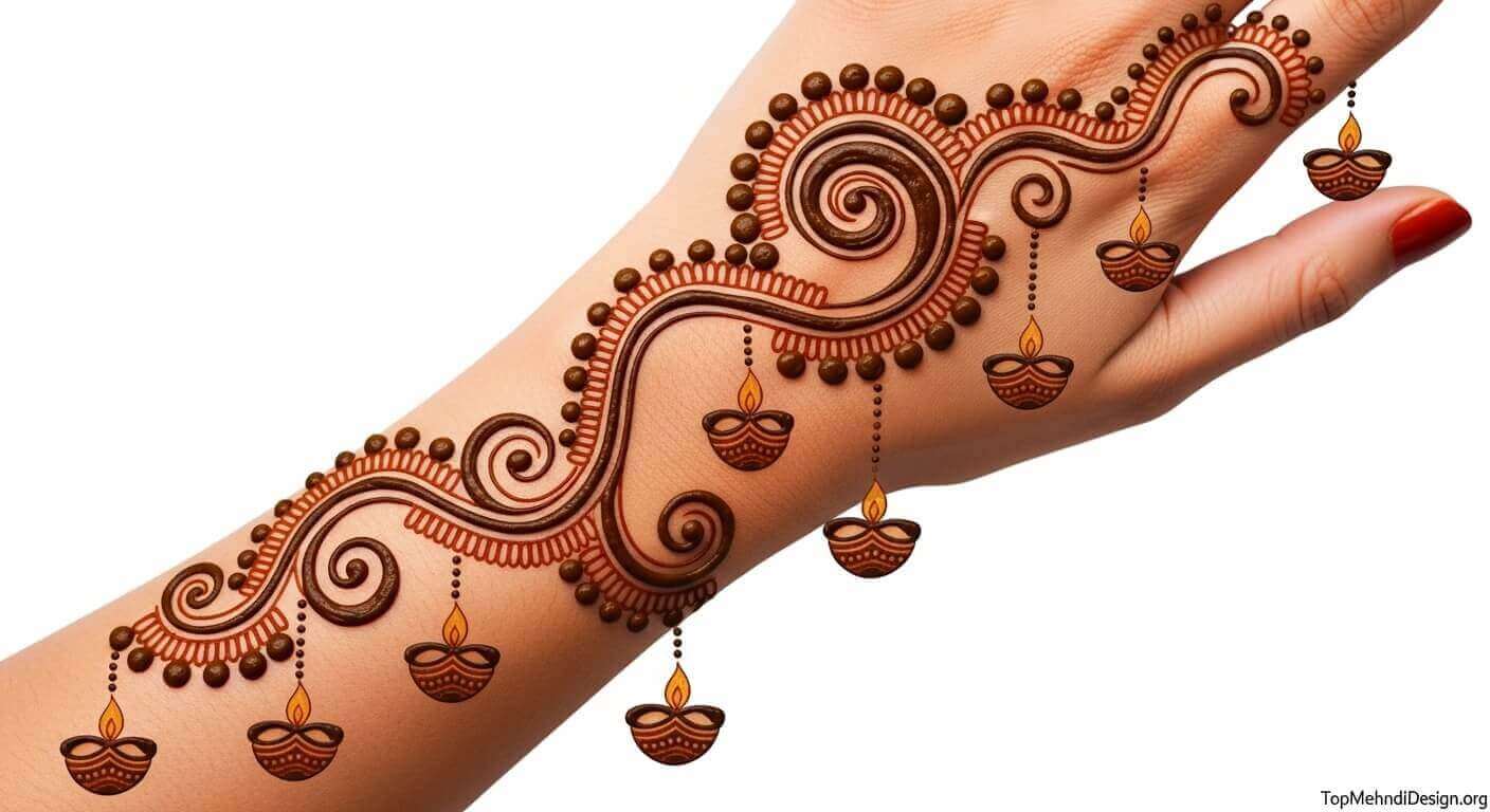 Simple Diwali Mehndi Design Back Hand 2026