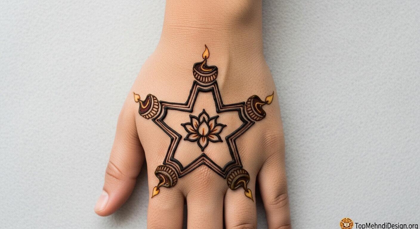 Simple Diwali Mehndi Design Back Hand 2026